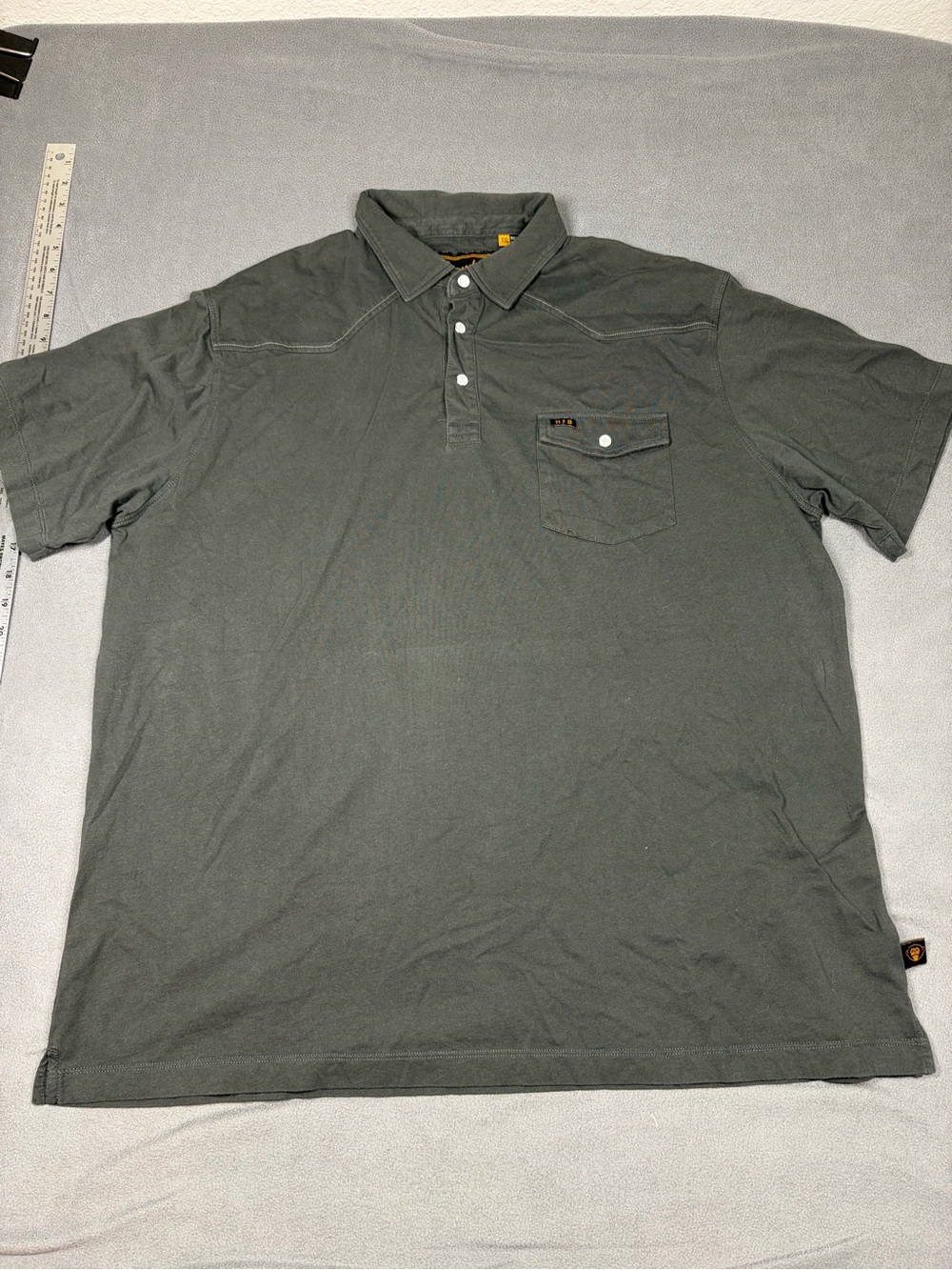 Howler Brothers Ranchero Pocket Polo Shirt Pearl Snap XXL Black lightweight